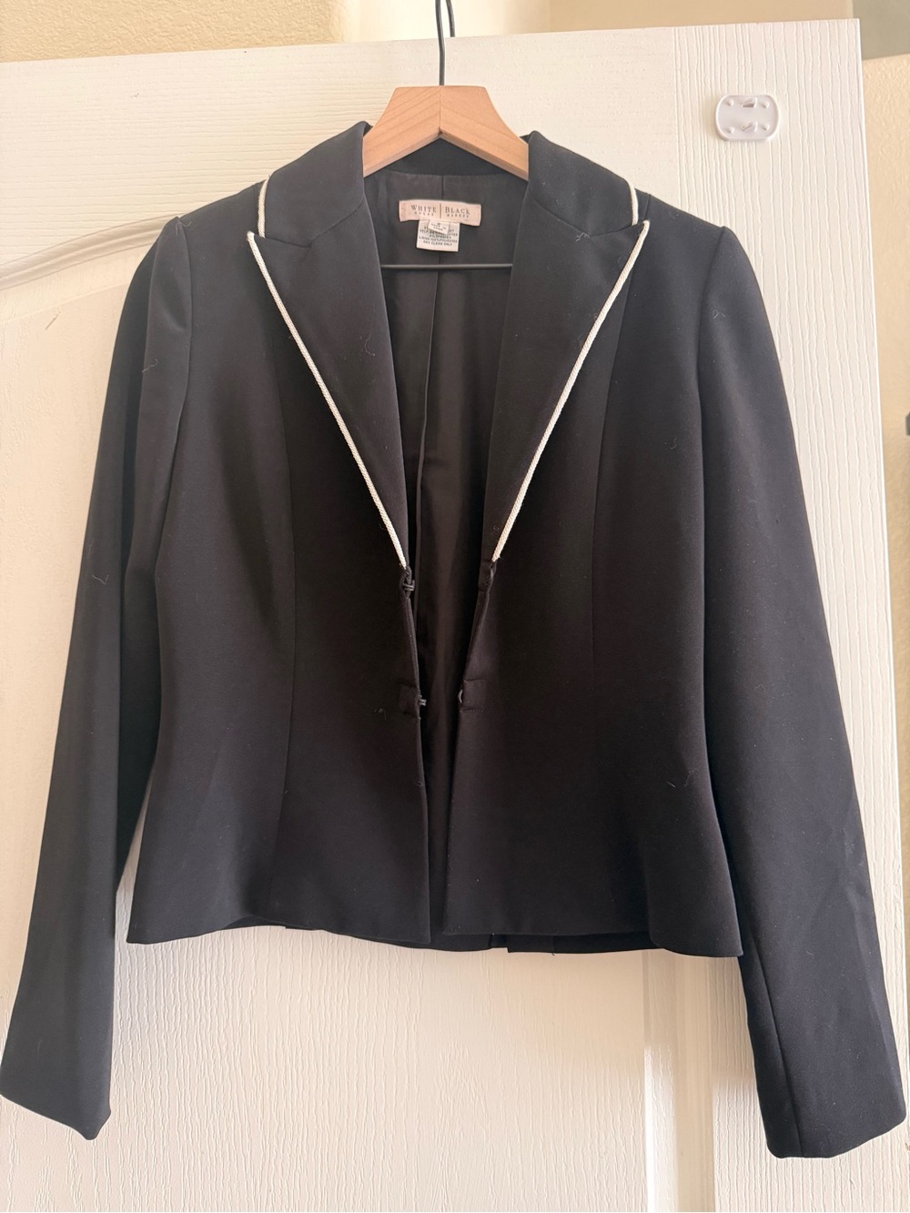 White House Black Market Black Blazer with White Trim